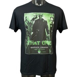VTG‎ Gildan Barack Obama That One Matrix Graphic T-Shirt Black XL 2008 Election